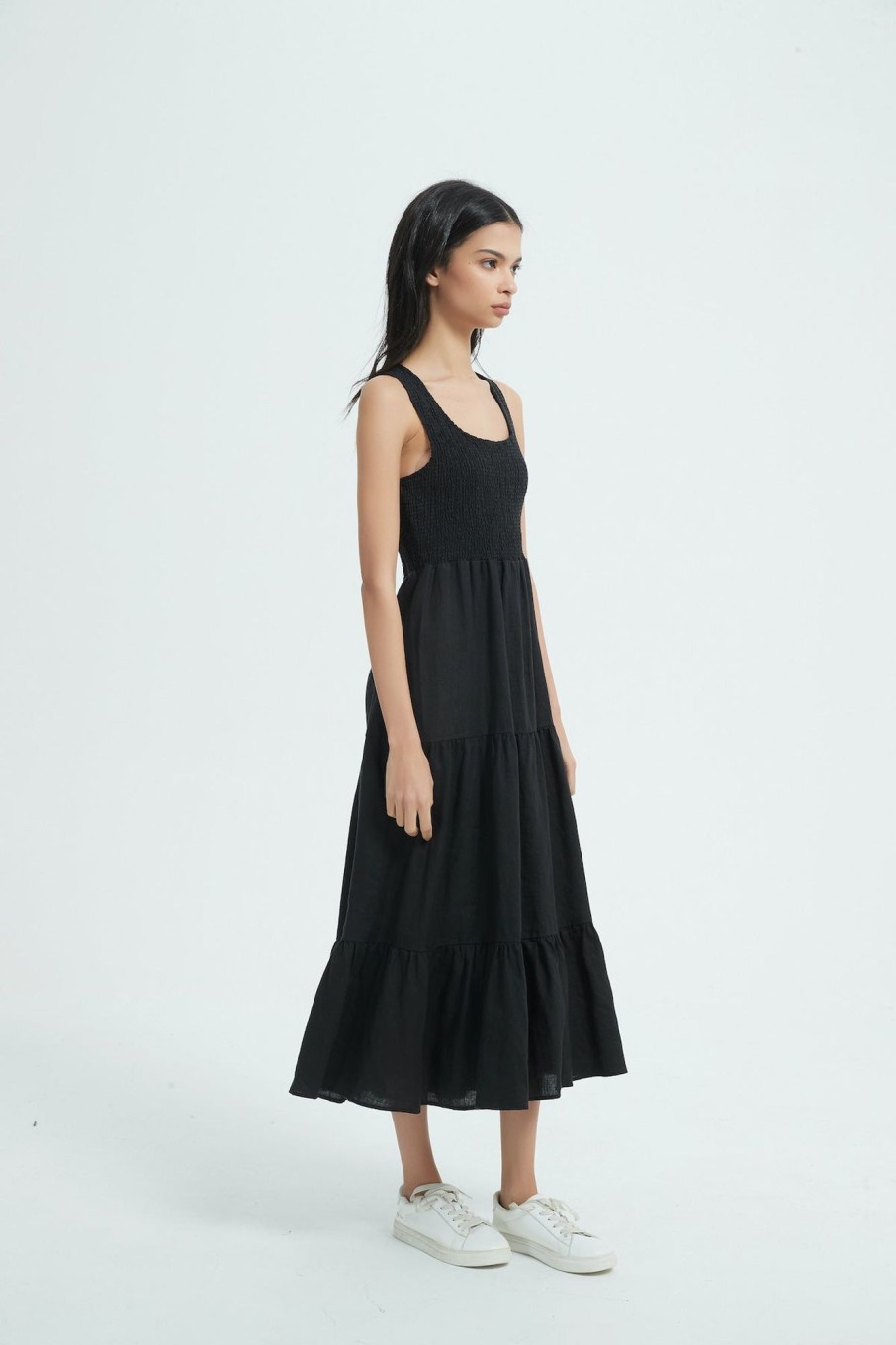 Women Grace Willow the Label | Anya Linen Dress Black