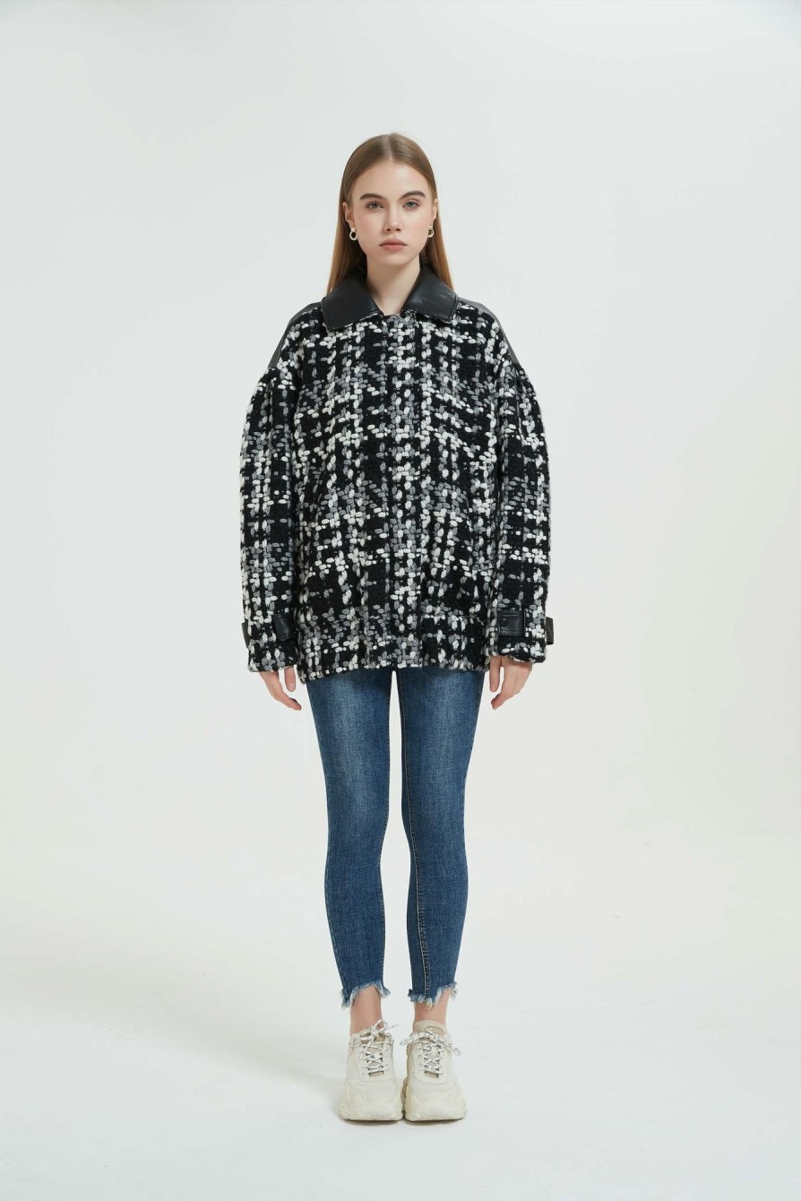 Women Grace Willow the Label | Koko Tweed Oversize Jacket Black