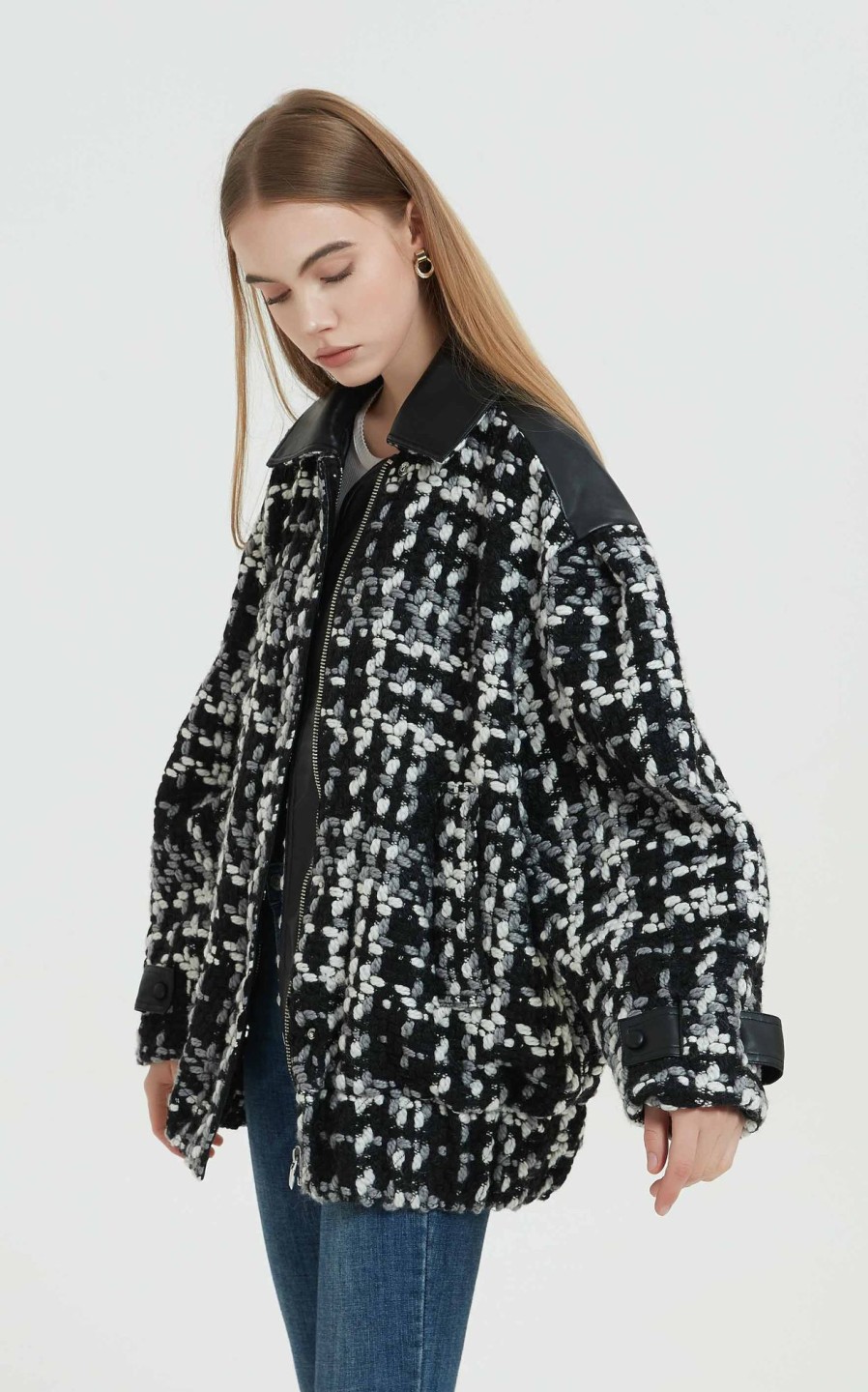 Women Grace Willow the Label | Koko Tweed Oversize Jacket Black