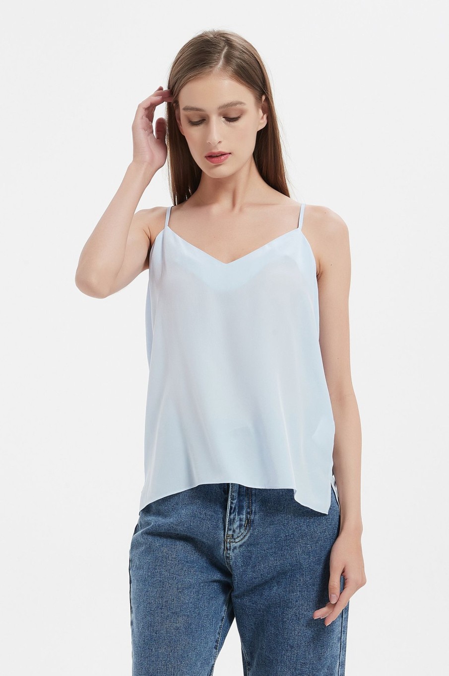 Women Grace Willow the Label | Lara Silk Cami Light Sky