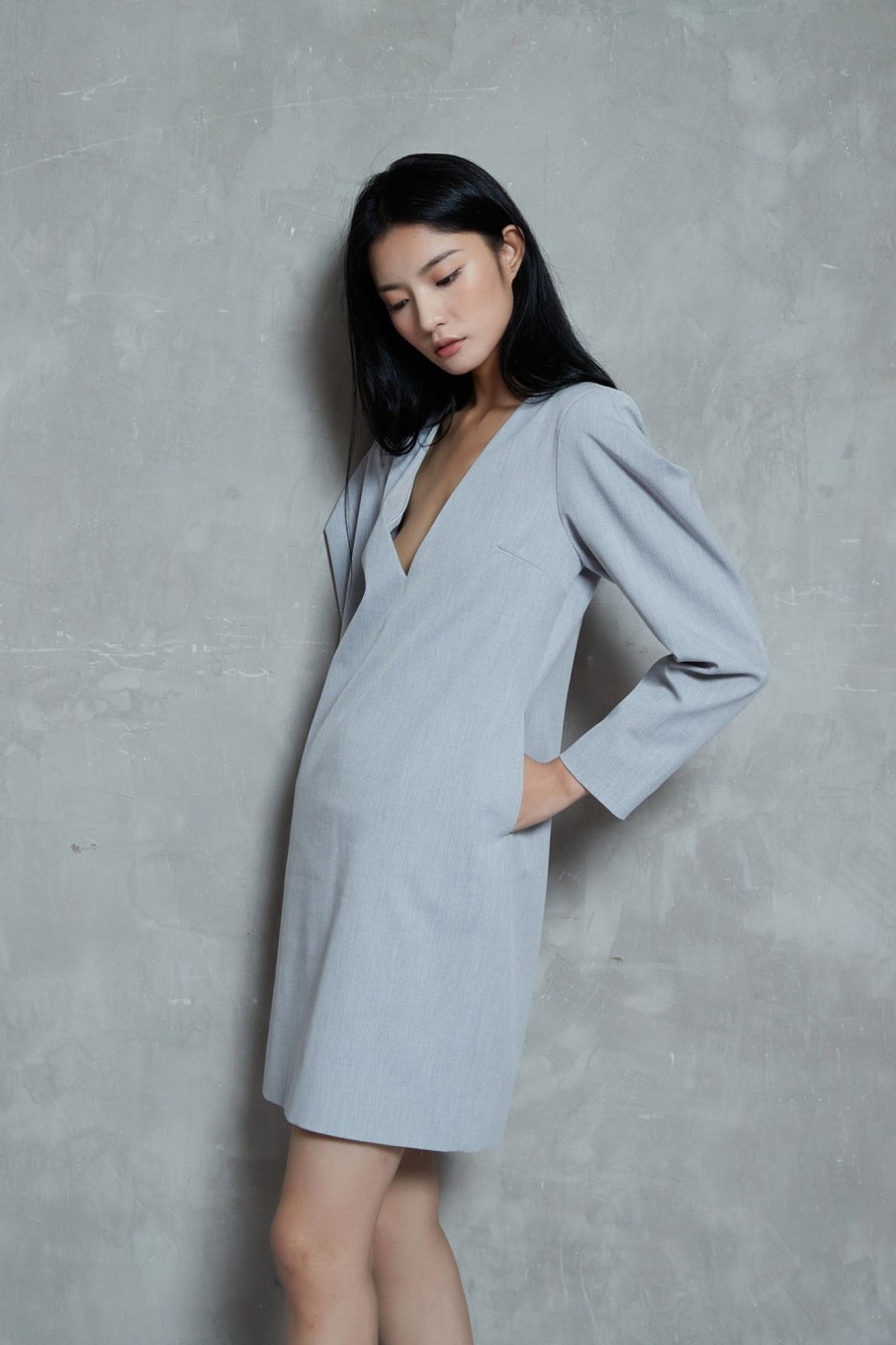 Women Grace Willow the Label | Mara Dress Smoke Grey