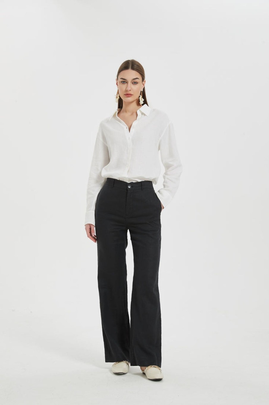 Women Grace Willow the Label | Eliza Linen Shirt White