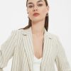 Women Grace Willow the Label | Palmer Linen Blazer Beige Pinstripe