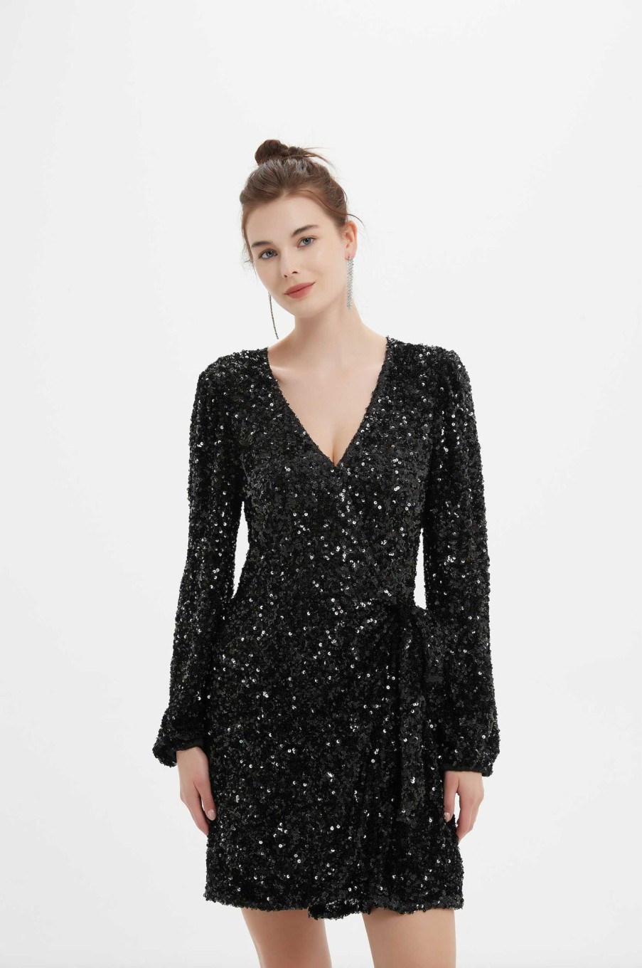 Women Grace Willow the Label | Ashley Sequined Minidress Black