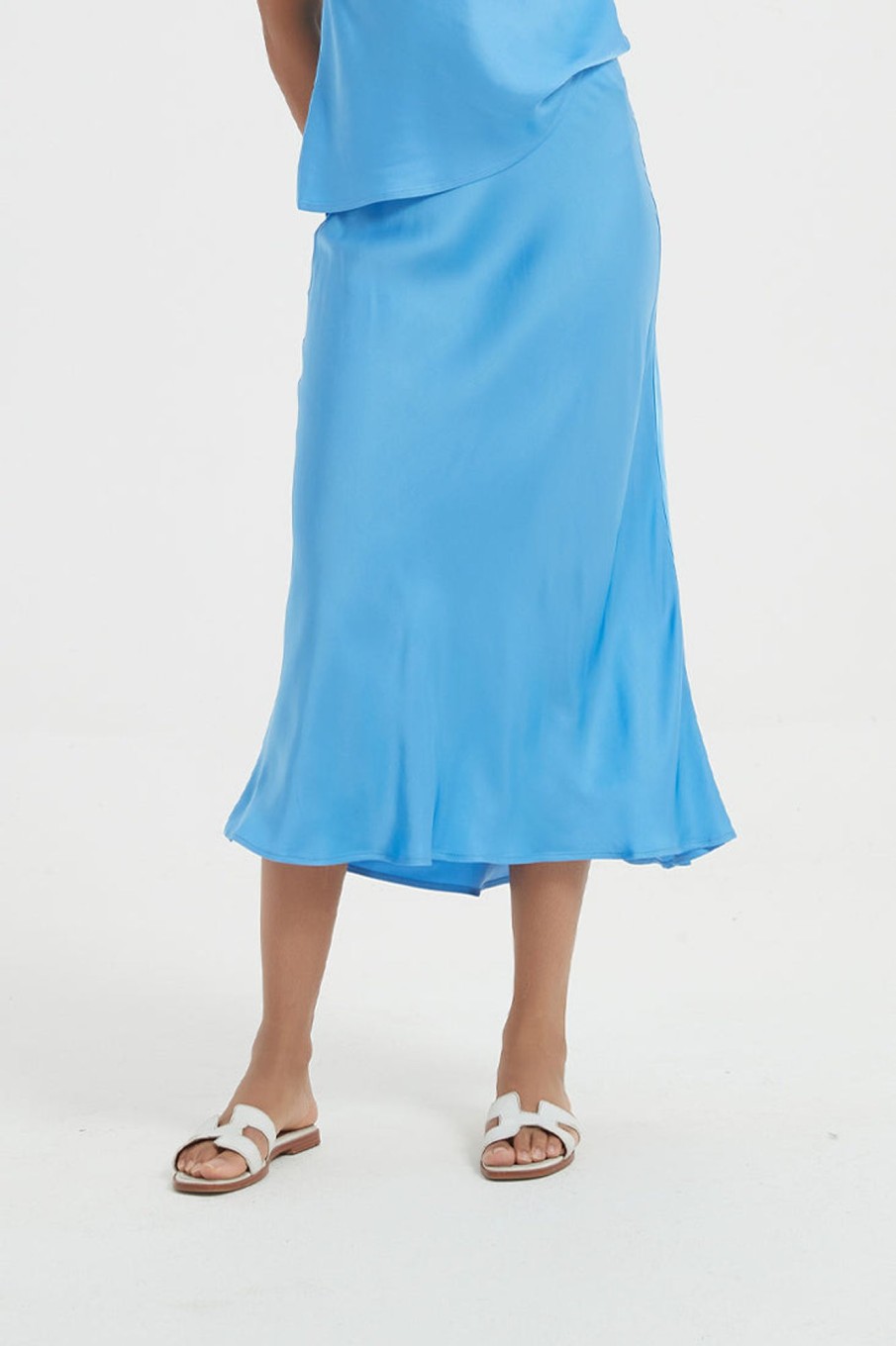 Women Grace Willow the Label | Arlo Midi Slip Skirt Blue