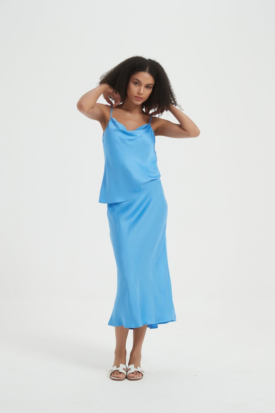 Women Grace Willow the Label | Arlo Midi Slip Skirt Blue