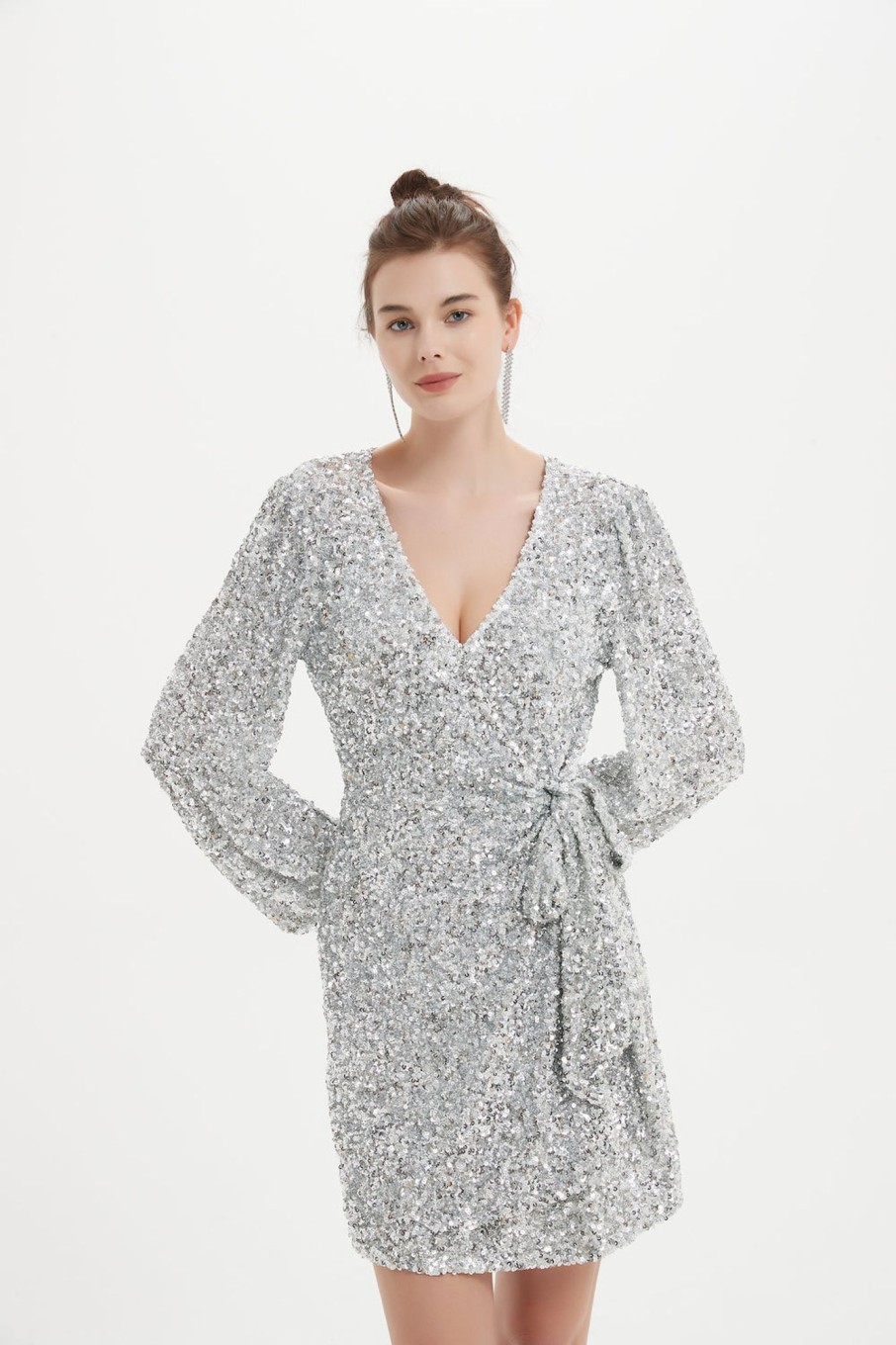 Women Grace Willow the Label | Ashley Sequined Minidress Silver