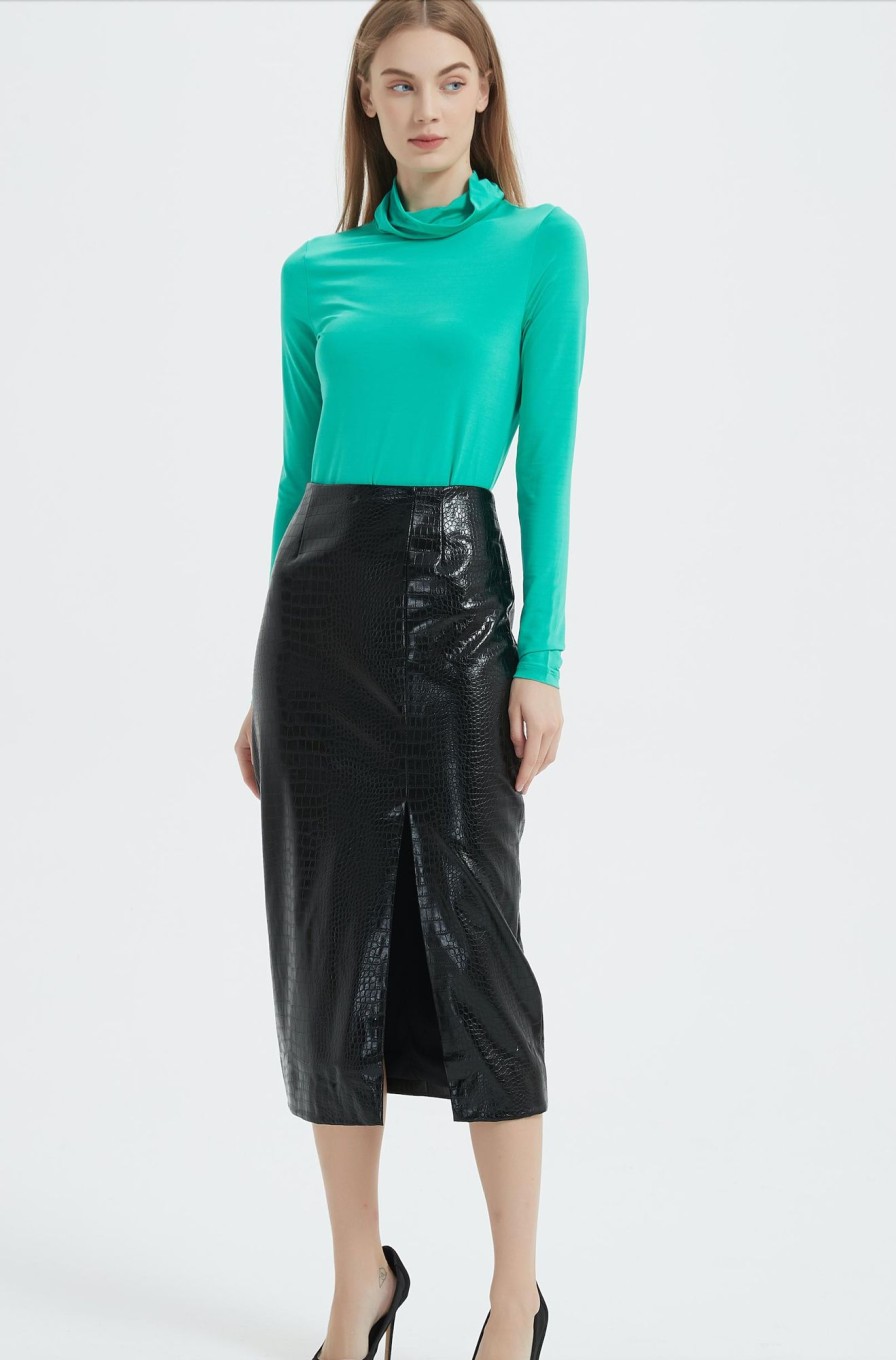 Women Grace Willow the Label | Blair Pencil Skirt Gloss Black