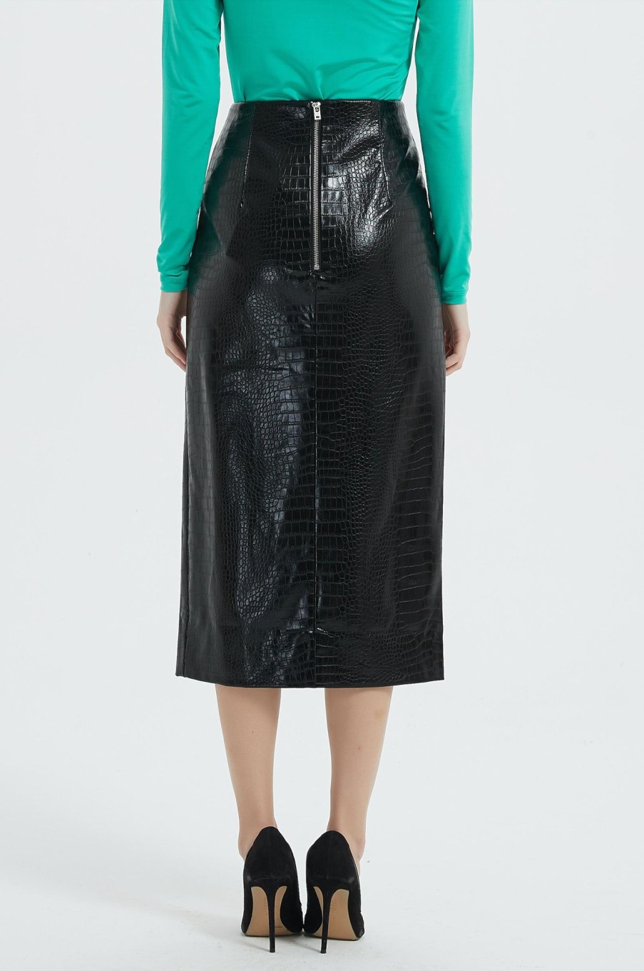 Women Grace Willow the Label | Blair Pencil Skirt Gloss Black